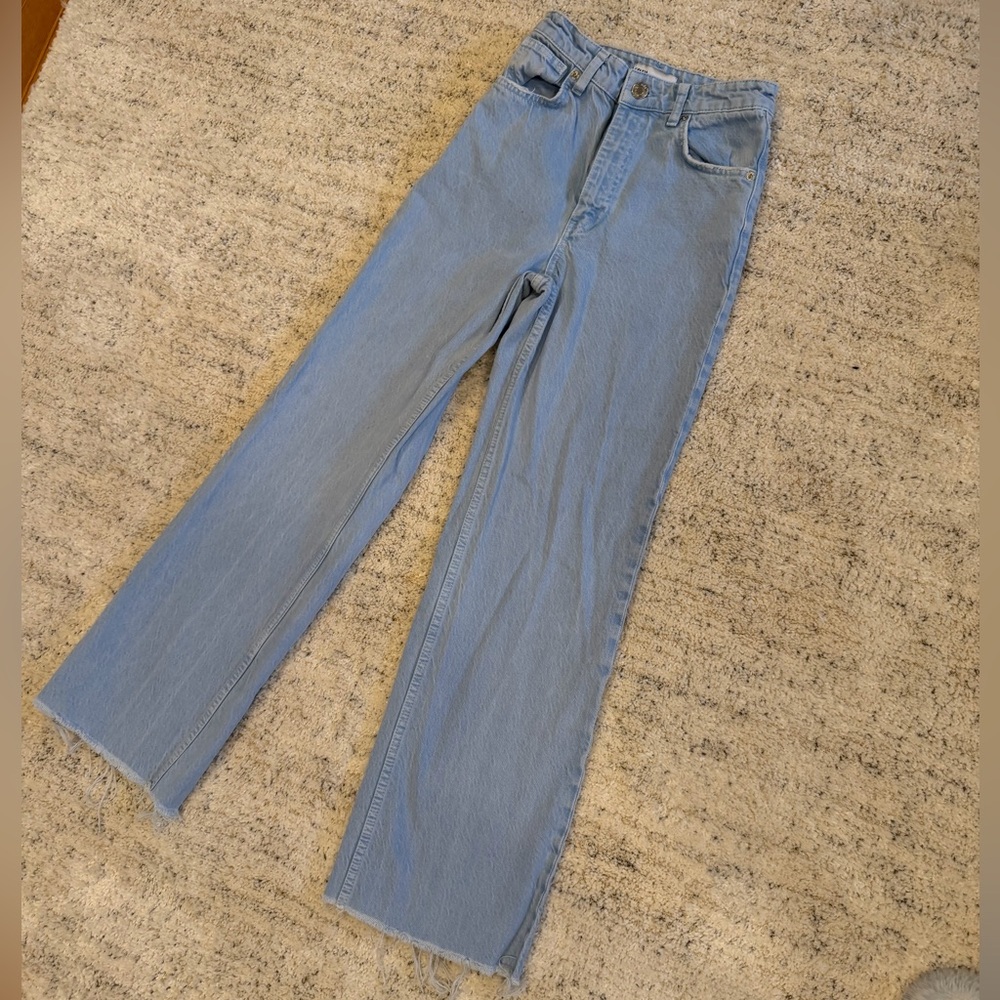 Zara Light Blue Flare Jeans